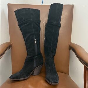 Vince Camuto Black Over the Knee Suede Boots